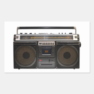 Retro-Kassettenrekorder Musik Stereo Band Vintage Rechteckiger Aufkleber