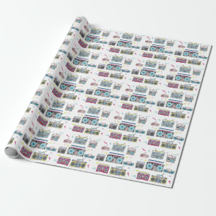 Retro-Kassettenspieler: 80er Vintag Art Geschenkpapier