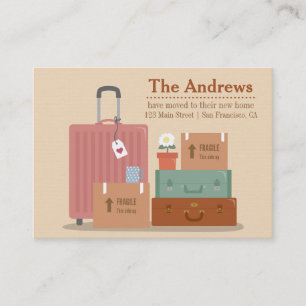 Retro Kasten-und Koffer-neue Zuhause-Mitteilungen Visitenkarte