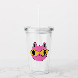 Retro-Katze Acryltrinkbecher