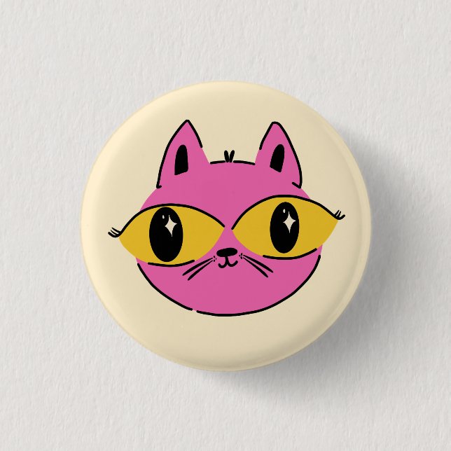 Retro-Katze Button (Vorderseite)