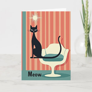 Retro-Katze-Geburtstagskarte Karte