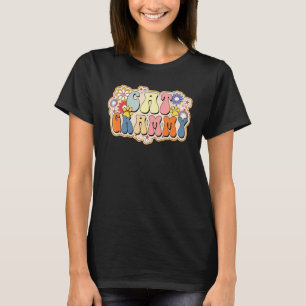 Retro-Katze Grammy Vintagel Florale Katze für Frau T-Shirt