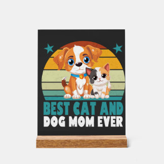 Retro Katze Hund Mama Katze Mama Furmama Welpe Kät Acrylschild