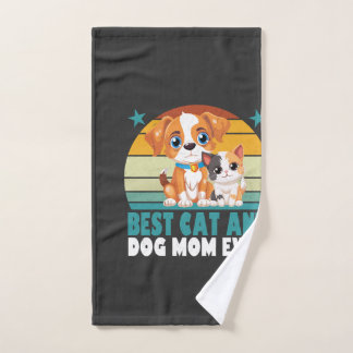 Retro Katze Hund Mama Katze Mama Furmama Welpe Kät Handtuch