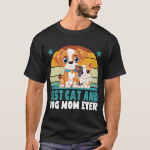 Retro Katze Hund Mama Katze Mama Furmama Welpe Kät T-Shirt