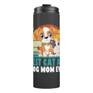 Retro Katze Hund Mama Katze Mama Furmama Welpe Kät Thermosbecher