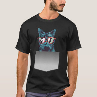 Retro-Katze in der Tasche in der Tasche in Tasche T-Shirt