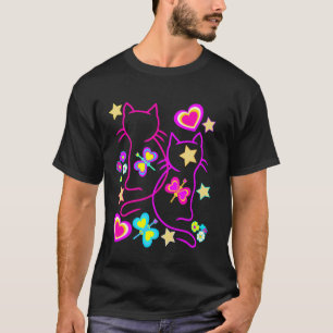 Retro-Katze Kätzchen 80er Vintage Katzenliebhaber T-Shirt