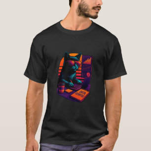 Retro-Katze mit Data-AI-Fähigkeiten Data Scientist T-Shirt