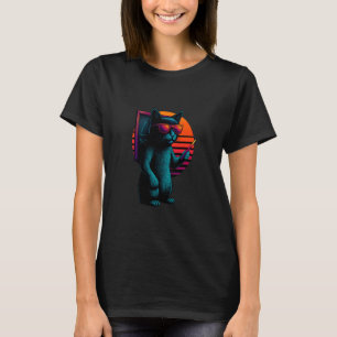 Retro-Katze mit Kreide und Tafel unterrichtet Lehr T-Shirt