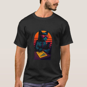 Retro-Katze mit Leads-Leistungsfähigkeiten Vertrie T-Shirt