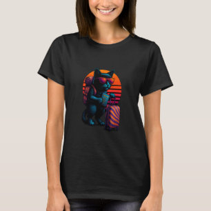 Retro-Katze mit Reisepass Gepäck Reise Reisender T-Shirt