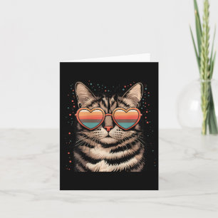 Retro-Katze Mit Sonnenbrille Herz Liebe Süße Katze Karte