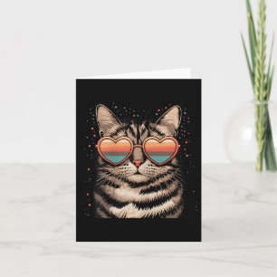 Retro-Katze mit Sonnenbrille Herz Liebe Süße Katze Karte