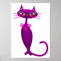 Retro-Katze Mitte des Jahrhunderts niedlich gurt