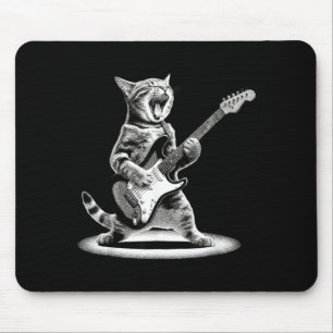 Retro-Katze-Rock-Musik Männer Kinder Frauen Lustig Mousepad
