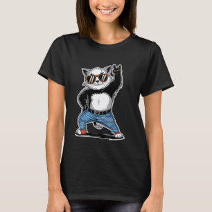 Retro-Katze Rock n Roll Katzenliebhaber Musik T-Shirt