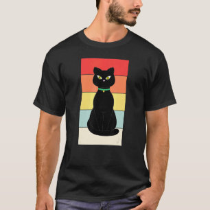 Retro-Katze Schwarze Katze Vintage-Katze Schwarze T-Shirt