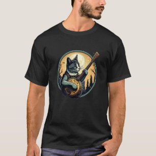 Retro-Katze spielt Banjo Süße Katze Banjo-Spieler T-Shirt