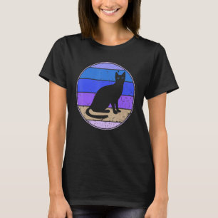 Retro-Katze Vintage-Katze Silhouette Kätzchen Tier T-Shirt
