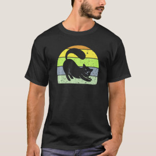 Retro-Katze Vintage-Katze Silhouette Kätzchen Tier T-Shirt