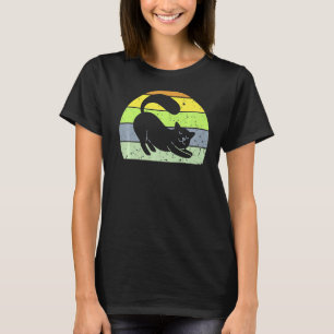 Retro-Katze Vintage-Katze Silhouette Kätzchen Tier T-Shirt