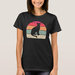 Retro-Katze Vintage-Katze Silhouette Kätzchen Tier T-Shirt