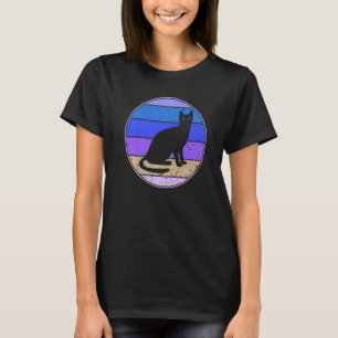Retro-Katze Vintage-Katze Silhouette Kätzchen Tier T-Shirt