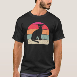 Retro-Katze Vintage-Katze Silhouette Kätzchen Tier T-Shirt