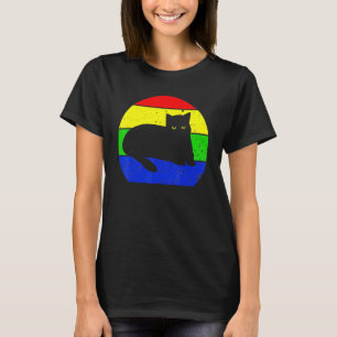 Retro-Katze Vintage-Katze Silhouette Kätzchen Tier T-Shirt