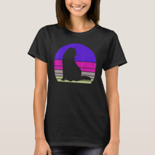 Retro-Katze Vintage-Katze Silhouette Kätzchen Tier T-Shirt