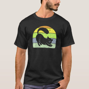 Retro-Katze Vintage-Katze Silhouette Kätzchen Tier T-Shirt