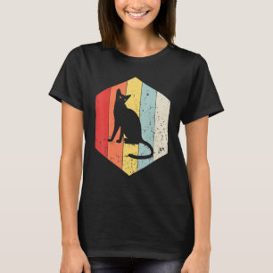 Retro-Katze Vintage-Katze Silhouette Kätzchen Tier T-Shirt