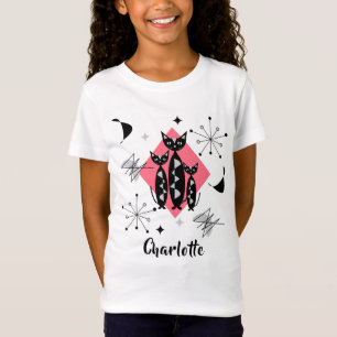 Retro-Katzen Atomic Starburst Modern Mitte des Jah T-Shirt