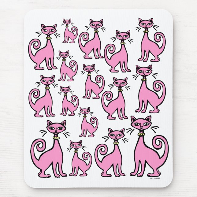 Retro-Katzen Mousepad (Vorne)