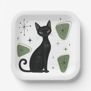 Retro-Katzen-Papierteller Pappteller