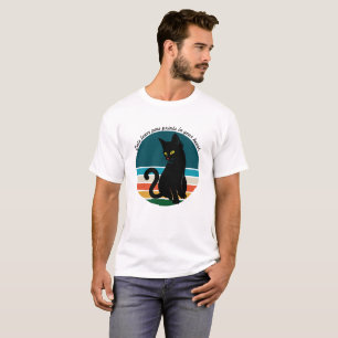 Retro Katzen Verließ Paw Prints in Ihrem Herzen T-Shirt