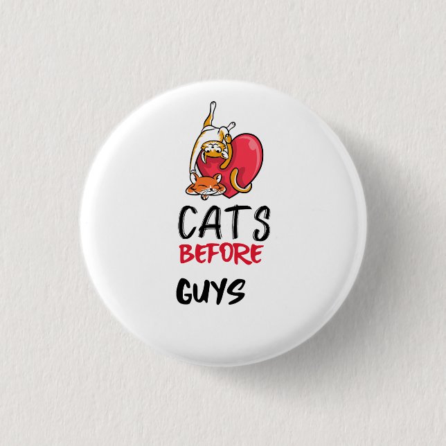 Retro-Katzen vor Typ Funny Cat Quote T-Shirt Button (Vorderseite)