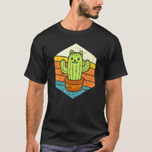 Retro-Katzendorn-Kaktus-Katze-Pflanze für Männer F T-Shirt