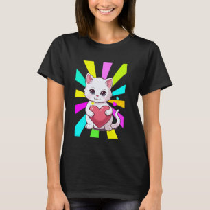 Retro-Katzenherz Herz Valentinskätzchen 80er Kinde T-Shirt