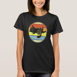 Retro Katzenkatze Vintag Katzenjunge Silhouette Kä T-Shirt