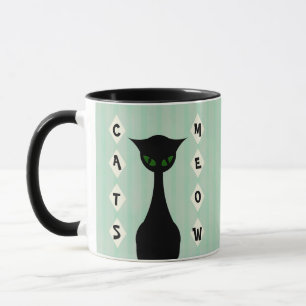 Retro KatzenMeow Mittler-Jahrhundert-Modern Tasse