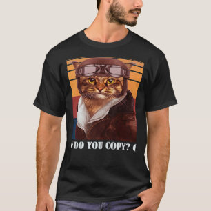 Retro-Katzenpilot MEOW-Kitchenbesitzer Fell-Eltern T-Shirt