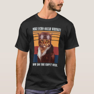Retro-Katzenpilot Miau-Kitzy-Besitzer Fell-Elternt T-Shirt