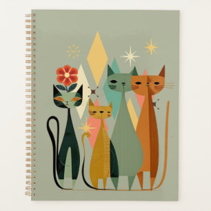 Retro-Katzenplaner, Katzen des Mitteljahrhunderts Planer