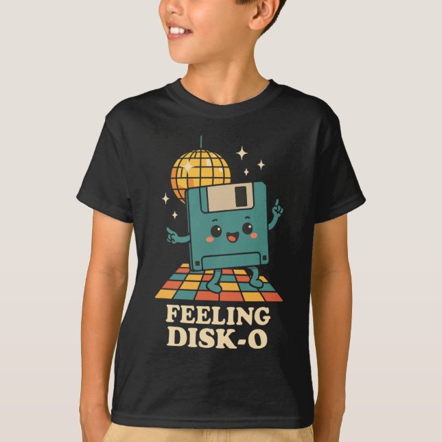 Retro Kawaii Diskette Retro-Tech-Witz 80er 90er D T-Shirt (Vorderseite)
