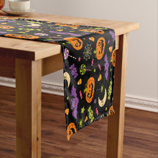 Retro Kawaii Gruseliger Halloween Süßigkeiten Kürb Mittelgroßer Tischläufer