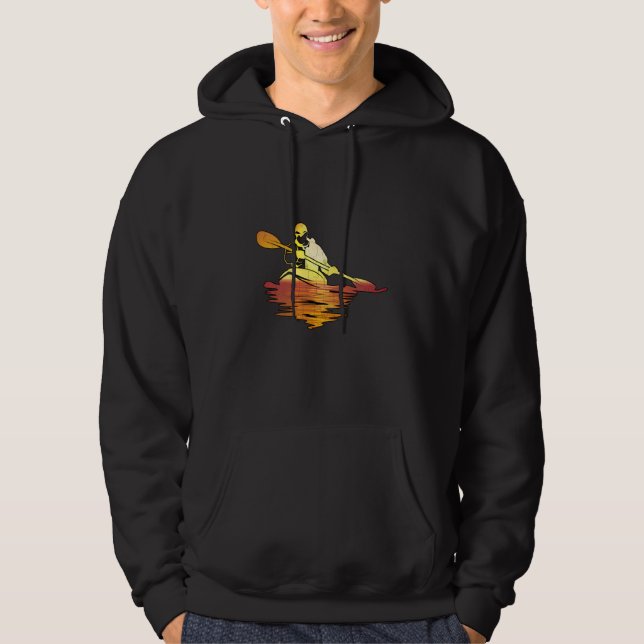 Retro Kayak Kayaking Kayaker Boating Graphic Hoodie (Vorderseite)