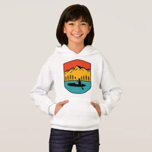 Retro Kayaking Bootpaddeln im Tahoer See Hoodie